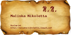 Maliska Nikoletta névjegykártya